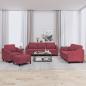 Preview: ARDEBO.de - 4-tlg. Sofagarnitur mit Kissen Weinrot Stoff