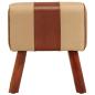 Preview: Sitzbank Turnbock-Design 38 cm Braun Echtleder Massivholz Mango