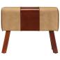 Preview: Sitzbank Turnbock-Design 58 cm Braun Echtleder Massivholz Mango