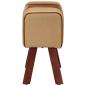 Preview: Sitzbank Turnbock-Design 58 cm Braun Echtleder Massivholz Mango