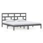 Preview: Massivholzbett Grau Kiefer 200x200 cm