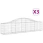 Preview: Gabionen mit Hochbogen 3 Stk. 200x30x40/60 cm Verzinktes Eisen
