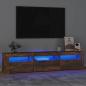 Preview: ARDEBO.de - TV-Schrank mit LED-Leuchten Räuchereiche 180x35x40 cm