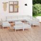 Preview: ARDEBO.de - 12-tlg. Garten-Lounge-Set Massivholz Kiefer Weiß