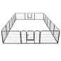 Preview: Hunde-Laufstall 16 Paneele Stahl 60x80 cm Schwarz