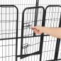 Preview: Hunde-Laufstall 16 Paneele Stahl 60x80 cm Schwarz