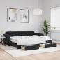 Preview: ARDEBO.de - Tagesbett Ausziehbar mit Schubladen Schwarz 90x190 cm Samt