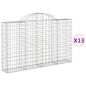 Preview: Gabionen mit Hochbogen 13Stk. 200x30x120/140cm Verzinktes Eisen