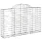 Preview: Gabionen mit Hochbogen 13Stk. 200x30x120/140cm Verzinktes Eisen