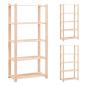 Preview: ARDEBO.de - Lagerregale 5 Böden 3 Stk. 80x38x170cm Massivholz Kiefer 250kg
