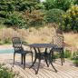 Preview: ARDEBO.de - 3-tlg. Bistro-Set Aluminiumguss Schwarz