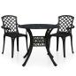 Preview: 3-tlg. Bistro-Set Aluminiumguss Schwarz