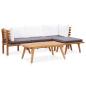 Preview: ARDEBO.de - 5-tlg. Garten-Lounge-Set Massivholz Akazie