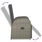 Preview: Garten-Liegestuhl mit Auflage Poly Rattan Grau