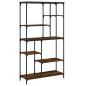 Preview: Bücherregal Räuchereiche 99x35,5x176 cm Holzwerkstoff und Stahl
