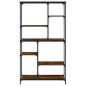 Preview: Bücherregal Räuchereiche 99x35,5x176 cm Holzwerkstoff und Stahl