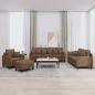 Preview: ARDEBO.de - 4-tlg. Sofagarnitur mit Kissen Braun Stoff