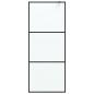 Preview: Duschwand für Begehbare Dusche Schwarz 80x195 cm Matt ESG-Glas