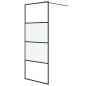Preview: Duschwand für Walk-In Dusche Schwarz 80x195 cm ESG Halbmattiert