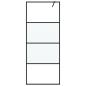 Preview: Duschwand für Walk-In Dusche Schwarz 80x195 cm ESG Halbmattiert