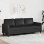 Preview: ARDEBO.de - 3-Sitzer-Sofa Schwarz 180 cm Kunstleder