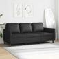 Preview: 3-Sitzer-Sofa Schwarz 180 cm Kunstleder