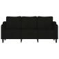 Preview: 3-Sitzer-Sofa Schwarz 180 cm Stoff