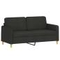 Preview: 2-Sitzer-Sofa Schwarz 140 cm Stoff