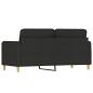 Preview: 2-Sitzer-Sofa Schwarz 140 cm Stoff
