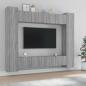 Preview: ARDEBO.de - 8-tlg. TV-Schrank-Set Grau Sonoma Holzwerkstoff
