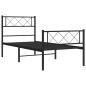 Preview: Bettgestell mit Kopf- und Fußteil Metall Schwarz 75x190 cm