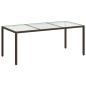 Preview: Gartentisch Braun 190x90x75 cm Gehärtetes Glas und Poly Rattan