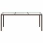 Preview: Gartentisch Braun 190x90x75 cm Gehärtetes Glas und Poly Rattan