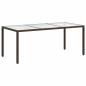 Preview: Gartentisch Braun 190x90x75 cm Gehärtetes Glas und Poly Rattan