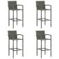 Preview: ARDEBO.de - Barhocker 4 Stk. Grau Poly Rattan