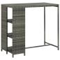 Preview: ARDEBO.de - Bartisch mit Regal Grau 120x60x110 cm Poly Rattan