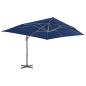 Preview: Ampelschirm mit Aluminium-Mast 4x3 m Azurblau