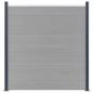 Preview: Zaunpfosten 2 Stk. Dunkelgrau 185 cm Aluminium