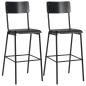 Preview: ARDEBO.de - Barhocker 2 Stk. Schwarz Massives Sperrholz Stahl