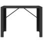 Preview: Bartisch mit Glasplatte Schwarz 145x80x110 cm Poly Rattan