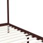 Preview: Himmelbett-Gestell Dunkelbraun Massivholz Kiefer 100 x 200 cm