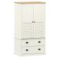 Preview: Kleiderschrank VIGO Weiß 90x55x170 cm Massivholz Kiefer
