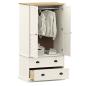 Preview: Kleiderschrank VIGO Weiß 90x55x170 cm Massivholz Kiefer