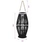 Preview: Hängender Kerzenleuchter Bambus Schwarz 60 cm
