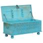 Preview: Aufbewahrungstruhe Massivholz Mango Blau 100x40x41 cm