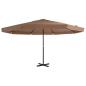 Preview: ARDEBO.de - Sonnenschirm mit Aluminium-Mast 500 cm Taupe
