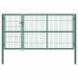 Preview: ARDEBO.de - Gartentor mit Pfosten 350x140 cm Stahl Grün