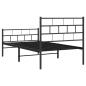 Preview: Bettgestell mit Kopf- und Fußteil Metall Schwarz 90x190 cm