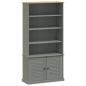 Preview: Bücherregal VIGO Grau 85x35x170 cm Massivholz Kiefer