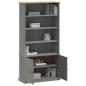 Preview: Bücherregal VIGO Grau 85x35x170 cm Massivholz Kiefer